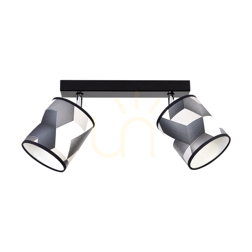 Verifica Lampa de tavan Espacio, 2xE27, Max. 25 W, abajur din metal negru/metal cromat/multicolor, 52 cm