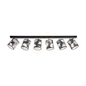 Lampa de tavan Espacio 6xE27 Max. Abajur din tapet de 25 W, negru metalizat/cromat/multicolor, 127 cm small 2