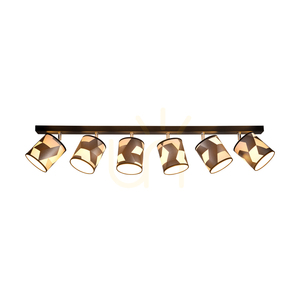 Lampa de tavan Espacio 6xE27 Max. Abajur din tapet de 25 W, negru metalizat/cromat/multicolor, 127 cm small 3