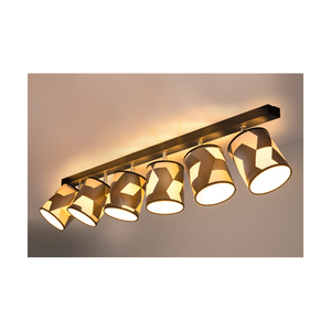 Lampa de tavan Espacio 6xE27 Max. Abajur din tapet de 25 W, negru metalizat/cromat/multicolor, 127 cm small 5