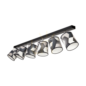 Lampa de tavan Espacio 6xE27 Max. Abajur din tapet de 25 W, negru metalizat/cromat/multicolor, 127 cm small 0