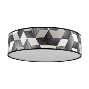 Lampa de tavan Espacio, 4xE27, Max. 25 W, abajur din metal alb/cu model multicolor, Ø 48 cm small 0