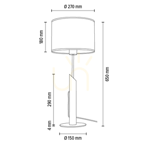 Lampa de masă Espacio, 1xE27, Max. 60 W, stejar uleiat/metal negru/cablu din PVC negru/abajur din tapet multicolor, Ø 27 cm small 2