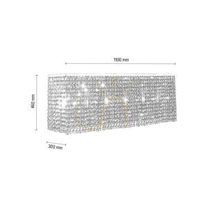 Lampa de tavan Euphoria, 6xE14, Max. 40 W, metal cromat/cristale transparente, 110 cm small 2