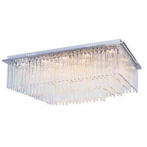 Lampa de tavan Euphoria, cu 19 LED-uri, 3000K, 57W, metal cromat/cristale transparente, 80 cm small 1