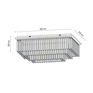 Lampa de tavan Euphoria, cu 19 LED-uri, 3000K, 57W, metal cromat/cristale transparente, 80 cm small 2