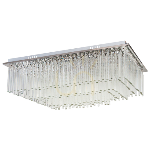 Verifica Lampa de tavan Euphoria, cu 19 LED-uri, 3000K, 57W, metal cromat/cristale transparente, 80 cm
