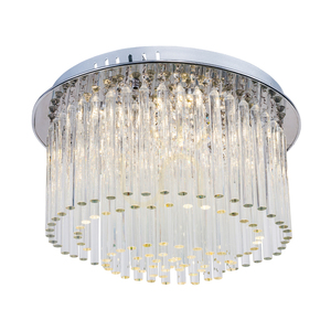 Lampa de tavan Euphoria, include 6 LED-uri de 3000K și 18W, metal cromat/cristale transparente, Ø40 cm small 1