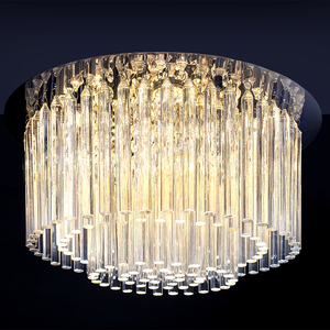 Lampa de tavan Euphoria, include 6 LED-uri de 3000K și 18W, metal cromat/cristale transparente, Ø40 cm small 2