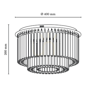 Lampa de tavan Euphoria, include 6 LED-uri de 3000K și 18W, metal cromat/cristale transparente, Ø40 cm small 3