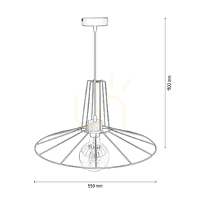 Lampa suspendată Ferro, 1xE27, Max. 60 W, stejar uleiat/metal negru/cablu din PVC negru/abat-jour din metal negru, Ø 55 cm small 3