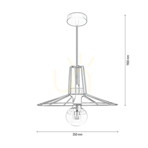 Lampa suspendată Ferro, 1xE27, Max. 60 W, stejar lustruit cu ulei/metal negru/cablu din PVC negru/abat-jour din metal negru, Ø 35 cm small 2