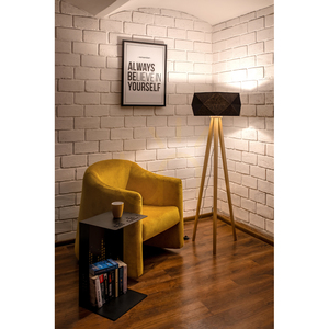 Lampa de podea Finja, 1xE27, Max. 60 W, stejar uleiat/antracit, cablu împletit/negru, abajur Ø 52 cm small 1