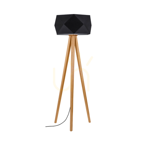 Verifica Lampa de podea Finja, 1xE27, Max. 60 W, stejar uleiat/antracit, cablu împletit/negru, abajur Ø 52 cm