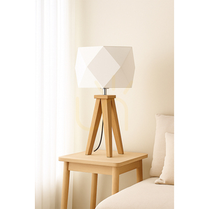 Lampa de masă Finja, 1xE27, Max. 60 W, stejar uleiat/antracit, cablu împletit/alb, abajur Ø 29 cm small 1