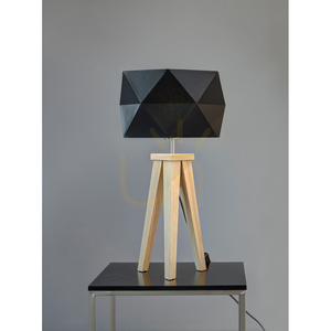 Lampa de masă Finja, 1xE27, Max. 60 W, stejar uleiat/antracit, cablu împletit/negru, abajur Ø 29 cm small 1