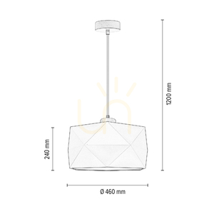 Lampa suspendată Finja, 1xE27, Max. 60 W, mesteacăn/cablul împletit antracit/abat-jour crem, Ø 46 cm small 2