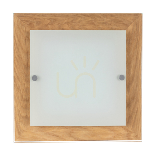 Verifica Aplică de perete Finn cu 1 LED, 2700K, 14 W, stejar uleiat/sticlă albă-transparentă, 29 cm