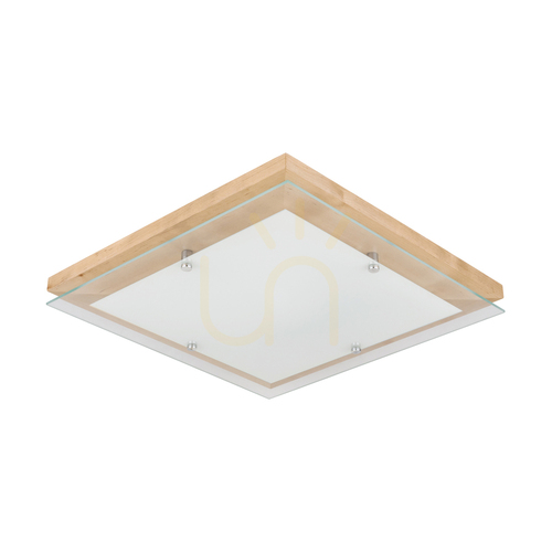 Verifica Lampa de tavan Finn, 1xLED, 2700K, 24W, mesteacăn/metal cromat/sticlă albă, 40 cm