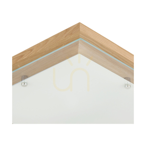 Lampa de tavan Finn, 1xLED, 2700K, 24W, stejar uleiat/metal cromat/sticlă albă, 40 cm small 1