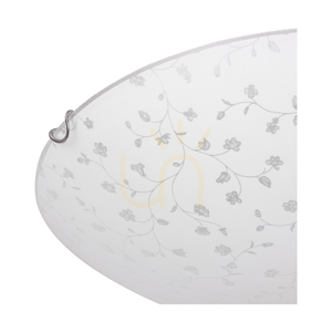 Lampa de tavan Flora, include 1 bec LED de 2700K și 18W, corp metalic cromat/abat-jour din sticlă albă, Ø40 cm small 2
