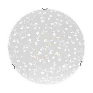 Lampa de tavan Flora, include 1 bec LED de 2700K și 18W, corp metalic cromat/abat-jour din sticlă albă, Ø40 cm small 3