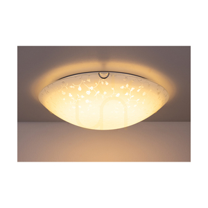 Lampa de tavan Flora, include 1 bec LED de 2700K și 18W, corp metalic cromat/abat-jour din sticlă albă, Ø40 cm small 4
