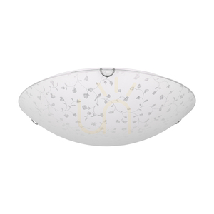 Lampa de tavan Flora, include 1 bec LED de 2700K și 18W, corp metalic cromat/abat-jour din sticlă albă, Ø40 cm small 0