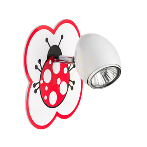 Aplică de perete Fly, 1xGU10, max. 50 W, metal alb/cromat, cu model de buburuză, 16 cm small 2