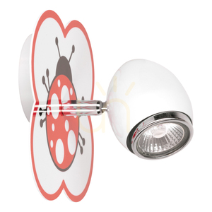 Aplică de perete Fly, 1xGU10, max. 50 W, metal alb/cromat, cu model de buburuză, 16 cm small 0