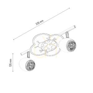 Lampa de tavan Fly, 2xGU10, Max. 50 W, metal alb/cromat cu model de buburuză, 33,5 cm small 2