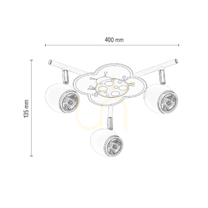 Lampa de tavan Fly, 3xGU10, Max. 50 W, metal alb/cromat cu model de buburuză, Ø 40 cm small 2