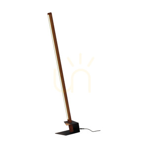 Lampa de podea Forestier, 1xLED, 3000K, 18W, pin vopsit în nuanță de nuc / metal negru / cablu din PVC negru, 40 cm small 1