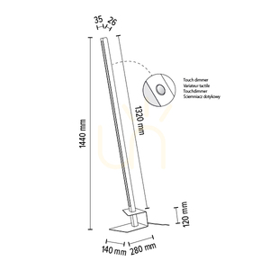 Lampa de podea Forestier, 1xLED, 3000K, 18W, pin vopsit în nuanță de nuc / metal negru / cablu din PVC negru, 40 cm small 4