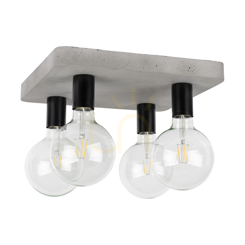 Verifica Lampa de tavan Fortan, 4xE27, Max. 60 W, gri beton/metal negru, 34,5 cm