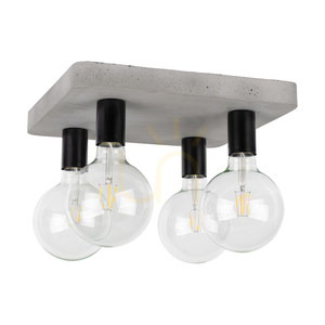 Lampa de tavan Fortan, 4xE27, Max. 60 W, gri beton/metal negru, 34,5 cm small 0