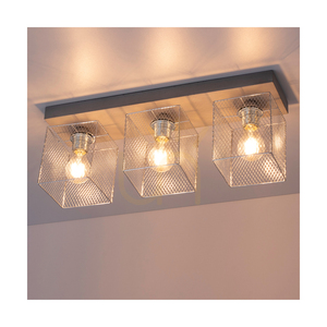 Lampa de tavan Gittan, 3xE27, Max. 60 W, gri beton/abat-jour din metal cromat, 55 cm small 2