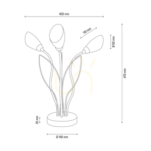 Lampa de masă Gloriosa, 3xG9, Max. LED de 6 W, metal negru/cablu din PVC negru/abat-jour din sticlă albă, Ø 40 cm small 3