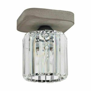 Lampa de tavan Glory, 1xE27, Max. 60 W, gri beton/abat-jour din sticlă transparentă, 13,5 cm small 0