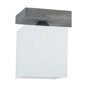 Lampă de tavan excelentă, 3xE27, Max. 25 W, gri beton/alb, abajur de 55 cm small 1