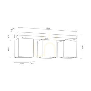 Lampă de tavan excelentă, 3xE27, Max. 25 W, gri beton/alb, abajur de 55 cm small 2