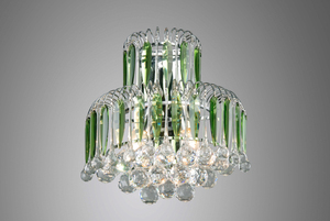 Aplică de perete Grenada, 2xE14, Max. 40 W, metal cromat/sticlă verde transparentă, 34 cm small 1