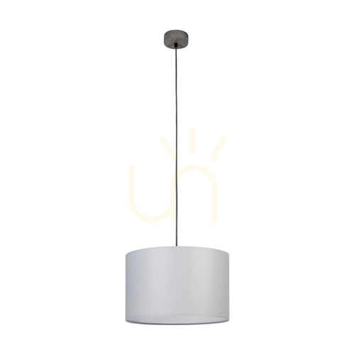 Verifica Lampă suspendată gri, 1xE27, Max. 60 W, pin vopsit în gri, cablu împletit, abajur gri, Ø 40 cm