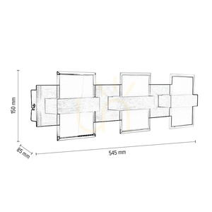 Aplică de perete Hana, 3 LED-uri, 3000K, 5W, aluminiu periat, metal/sticlă opacă-transparentă, 54,5 cm small 4