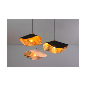 Lampa suspendată Hattu cu motiv floral, 1xE27 Max. 40 W, stejar uleiat / cablu împletit negru / abajur alb și multicolor, Ø 40 cm small 5