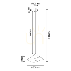 Lampa suspendată Hattu 1xE27 Max. 40 W, stejar uleiat / cablu împletit negru / abajur negru, Ø 50 cm small 3