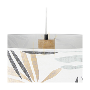 Lampa suspendată Hoja, 1xE27, Max. 60 W, stejar uleiat / cablu din PVC transparent / abajur din tapet multicolor, Ø 50 cm small 2