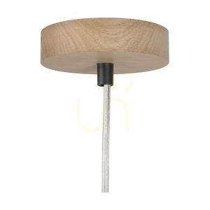 Lampa suspendată Hoja, 1xE27, Max. 60 W, stejar uleiat / cablu din PVC transparent / abajur din tapet multicolor, Ø 50 cm small 3
