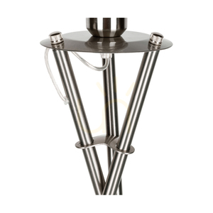 Lampa de podea Hugo, 1xE27, Max. 60 W, metal satinat/cablu din PVC transparent/abat-jour alb, 62 cm small 2