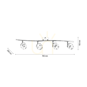 Lampa de tavan Hypnos, 4xG9, Max. 28 W, crom/metal alb, 76,5 cm small 4